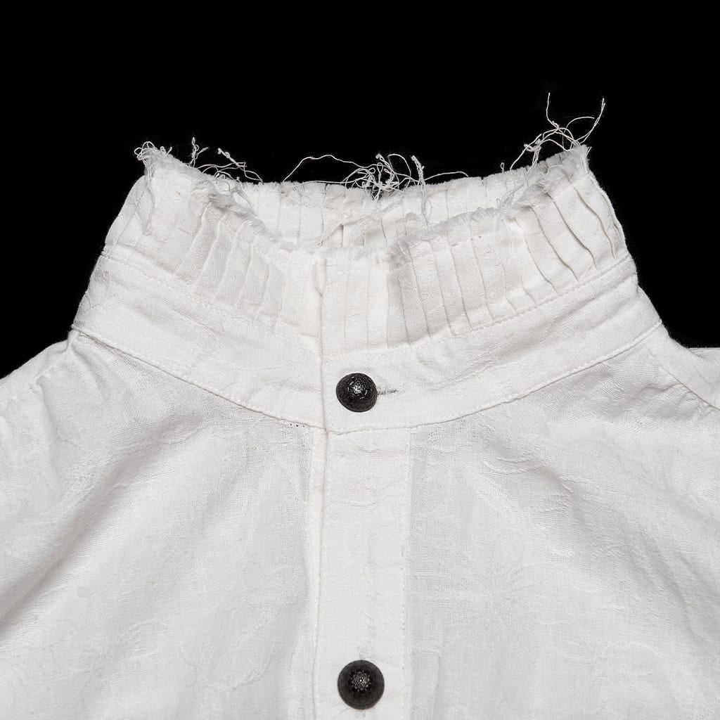 Men's Gothic Jacquard Bishop Sleeved Shirt with Detachable Tie