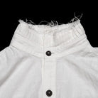 PUNK RAVE Men's Gothic Jacquard Bishop Sleeved Shirt with Detachable Tie White