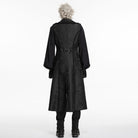 PUNK RAVE Men's Gothic Jacquard Chained Lapel Long Vest Black