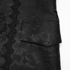 PUNK RAVE Men's Gothic Jacquard Chained Lapel Long Vest Black