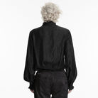 PUNK RAVE Men's Gothic Jacquard Layered Long Sleeved Shirt Black