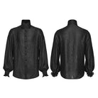 PUNK RAVE Men's Gothic Jacquard Layered Long Sleeved Shirt Black