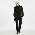 PUNK RAVE Men's Gothic Lace Applique Lapel Long Waistcoat