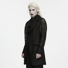 PUNK RAVE Men's Gothic Lace Applique Lapel Long Waistcoat