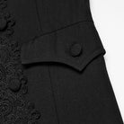 PUNK RAVE Men's Gothic Lace Applique Lapel Long Waistcoat