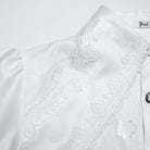 PUNK RAVE Men's Gothic Lace Bubble Sleeved Shirt White