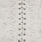 PUNK RAVE Men's Gothic Lace-up Distressed Turn-down Collar Shirt White