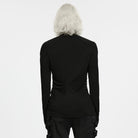 PUNK RAVE Men's Gothic Lace-up Ruched Turtle Neck Long Sleeve Top