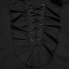 PUNK RAVE Men's Gothic Lace-up Ruffled Bishop Sleeved Shirt Black