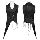 PUNK RAVE Men's Gothic Lace-up Zip Chain Waistcoat