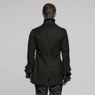 PUNK RAVE Men's Gothic Lapel Collar Frog Jacquard Coat
