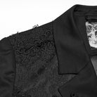 PUNK RAVE Men's Gothic Lapel Collar Frog Jacquard Coat