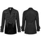 PUNK RAVE Men's Gothic Lapel Collar Frog Jacquard Coat