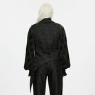 PUNK RAVE Men's Gothic Lapel Jacquard Asymmetric Tailcoat Vest
