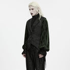 PUNK RAVE Men's Gothic Lapel Jacquard Asymmetric Tailcoat Vest