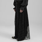 PUNK RAVE Herren Gothic Mesh Splice Unregelmäßiger langer Rock