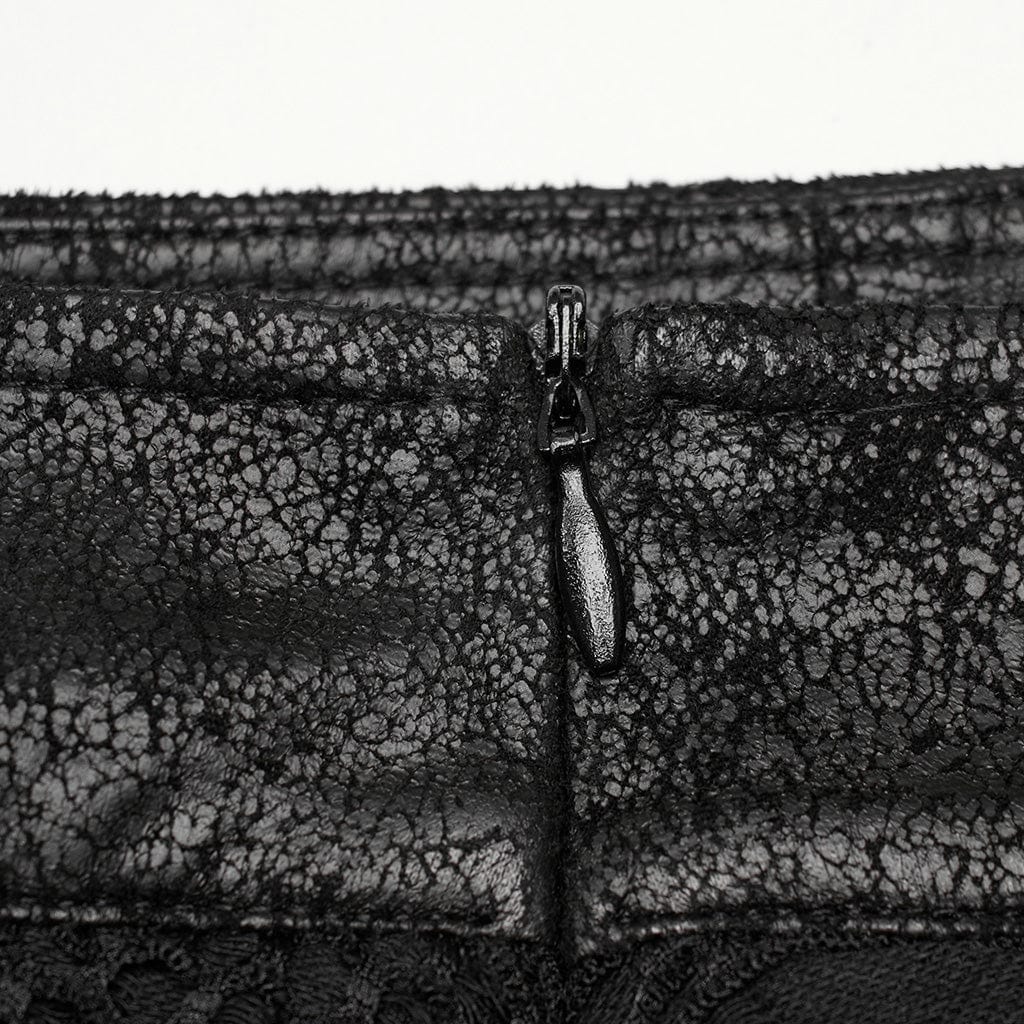 PUNK RAVE Herren Gothic Mesh Splice Unregelmäßiger langer Rock