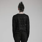 PUNK RAVE Men's Gothic Mesh Splice Long Sleeve Shirt
