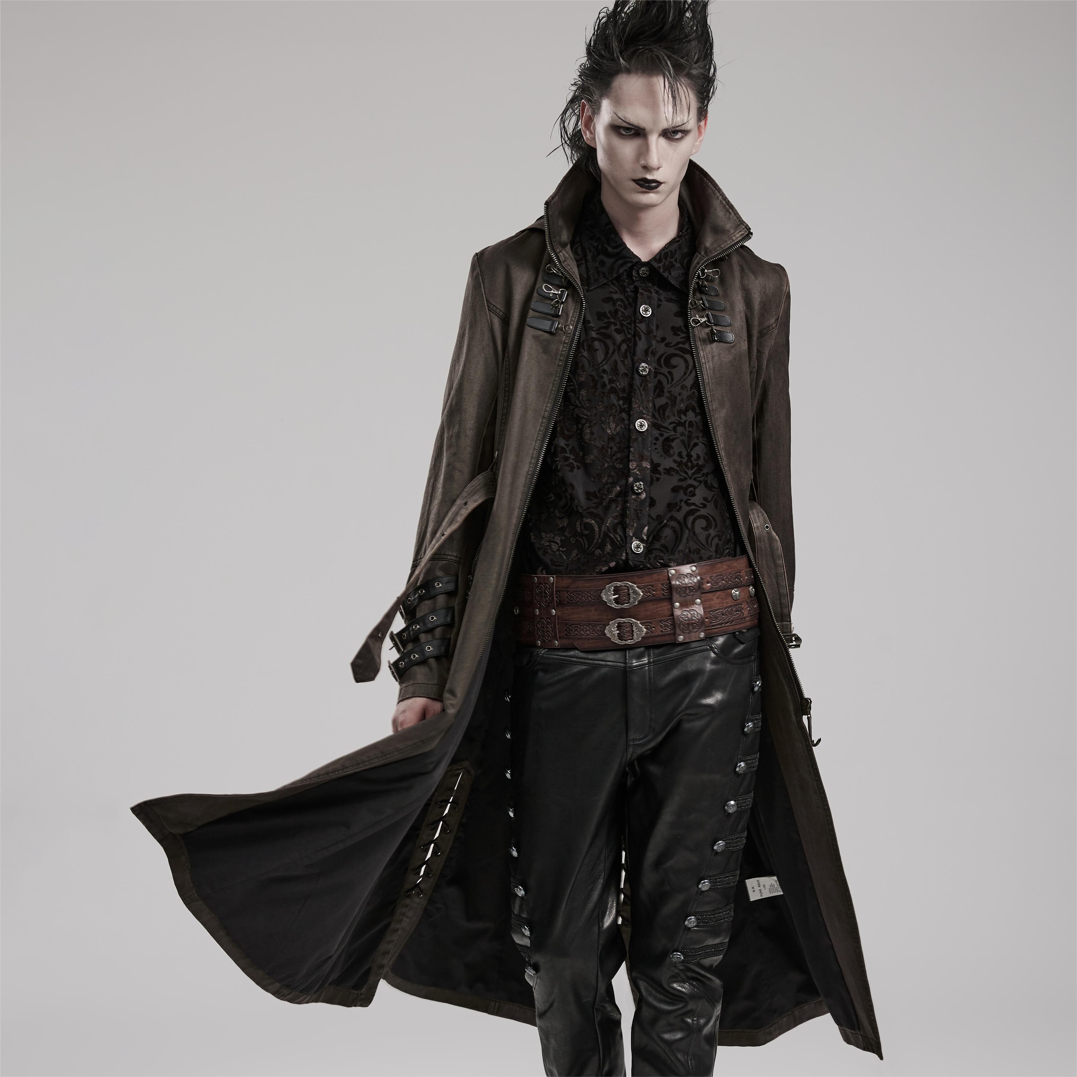 Men's Long Cloak Cape Coat Loose Hoodie Jackets PunK Trench Gothic Cosplay