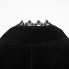 PUNK RAVE Men's Gothic Pleated Stand Collar Swallow-tailed Vest Black