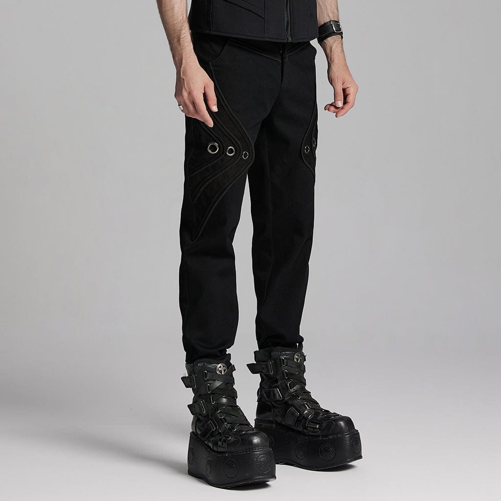 PUNK RAVE Men's Gothic Ring Skull Pants