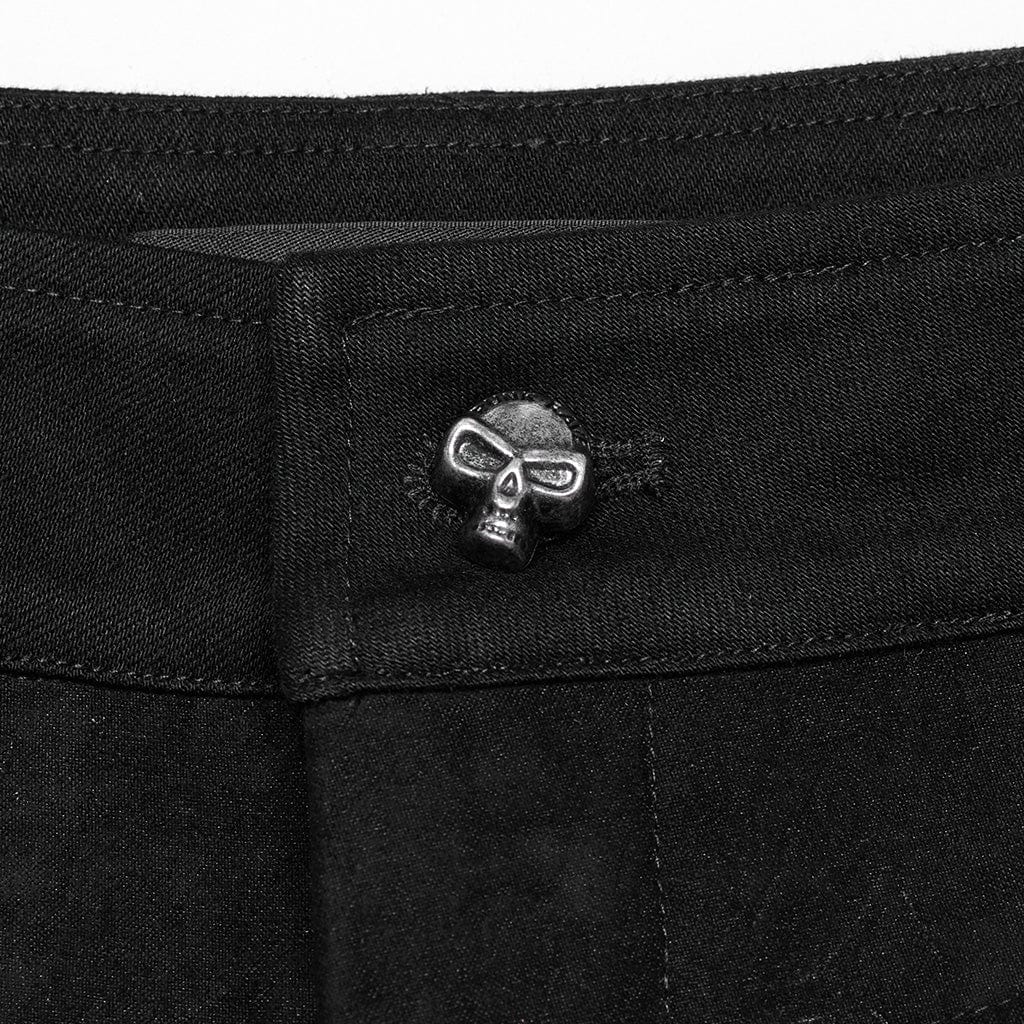 PUNK RAVE Men's Gothic Ring Skull Pants