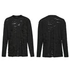 PUNK RAVE Men's Gothic Ripped Mesh Shirt