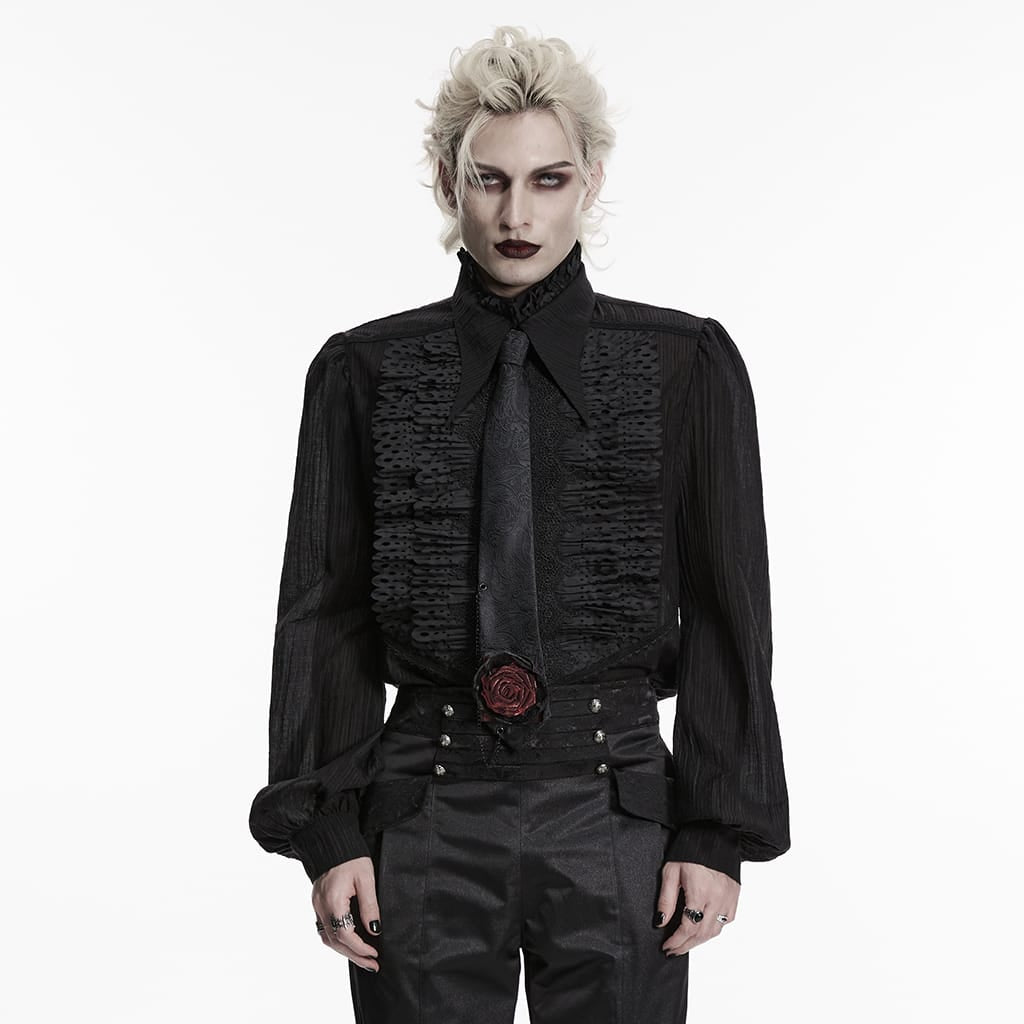 PUNK RAVE Men's Gothic Rose Chained Tie
