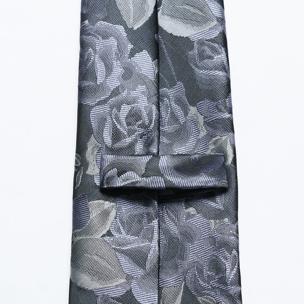 PUNK RAVE Men's Gothic Rose Crochet Tie Black Blue