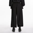 PUNK RAVE Men's Gothic Ruched Tapered Pants