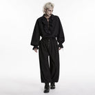 PUNK RAVE Men's Gothic Ruched Tapered Pants