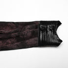 PUNK RAVE Men's Gothic Ruffled Stand Collar Pleated Shirt Red