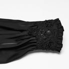 PUNK RAVE Men's Gothic Sequin Beaded Lace Applique Lantern Sleeve Shirt