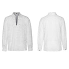 PUNK RAVE Men's Gothic Sheer Chomper Velvet Shirt