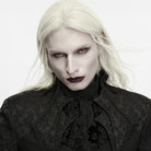 PUNK RAVE Men's Gothic Single-breasted Jacquard Stand Collar Jacket