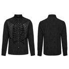 PUNK RAVE Men's Gothic Skeleton Drawstring Shirt