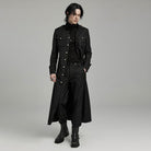 PUNK RAVE Men's Gothic Stand Collar Big-pocket Coat