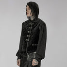 PUNK RAVE Men's Gothic Stand Collar Buckles Waistcoat