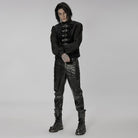 PUNK RAVE Men's Gothic Stand Collar Buckles Waistcoat
