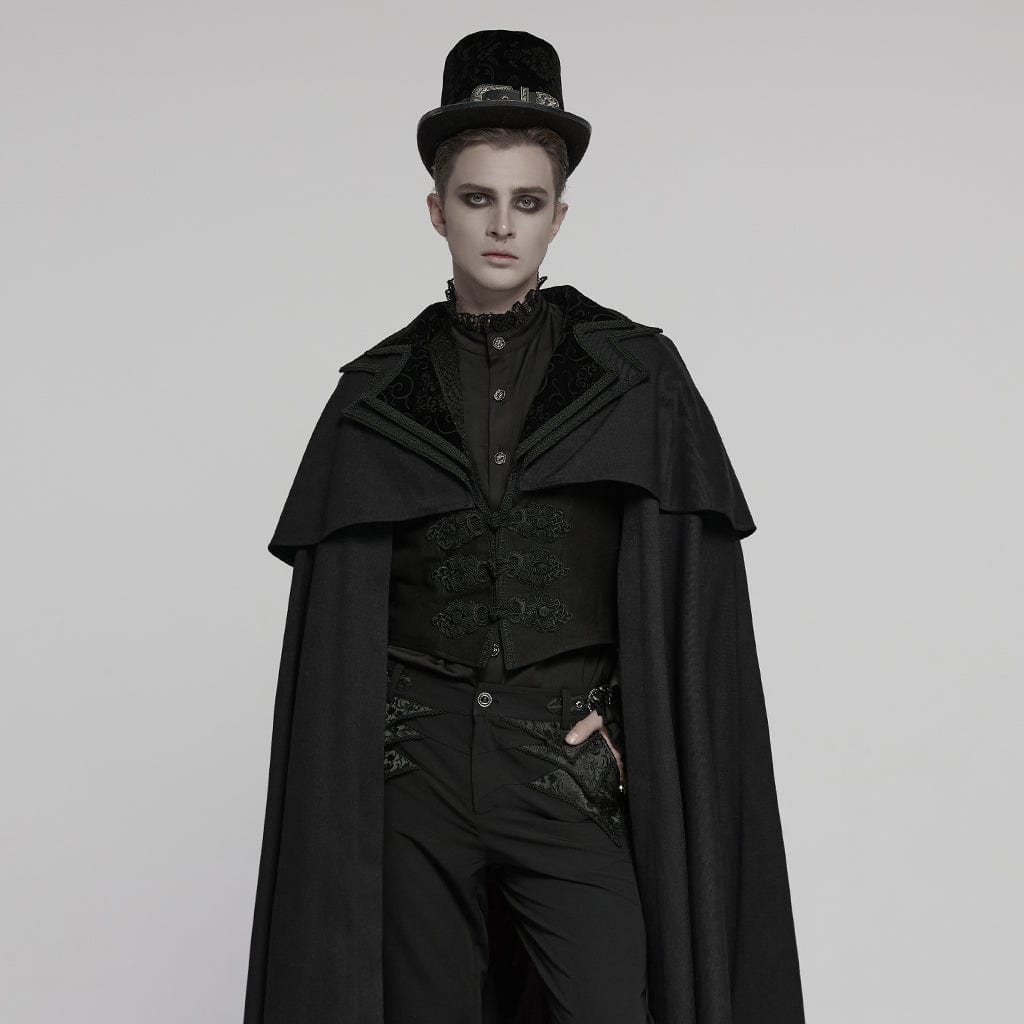 Men's Gothic Stand Collar Frog Witchy Coat – Punk Design