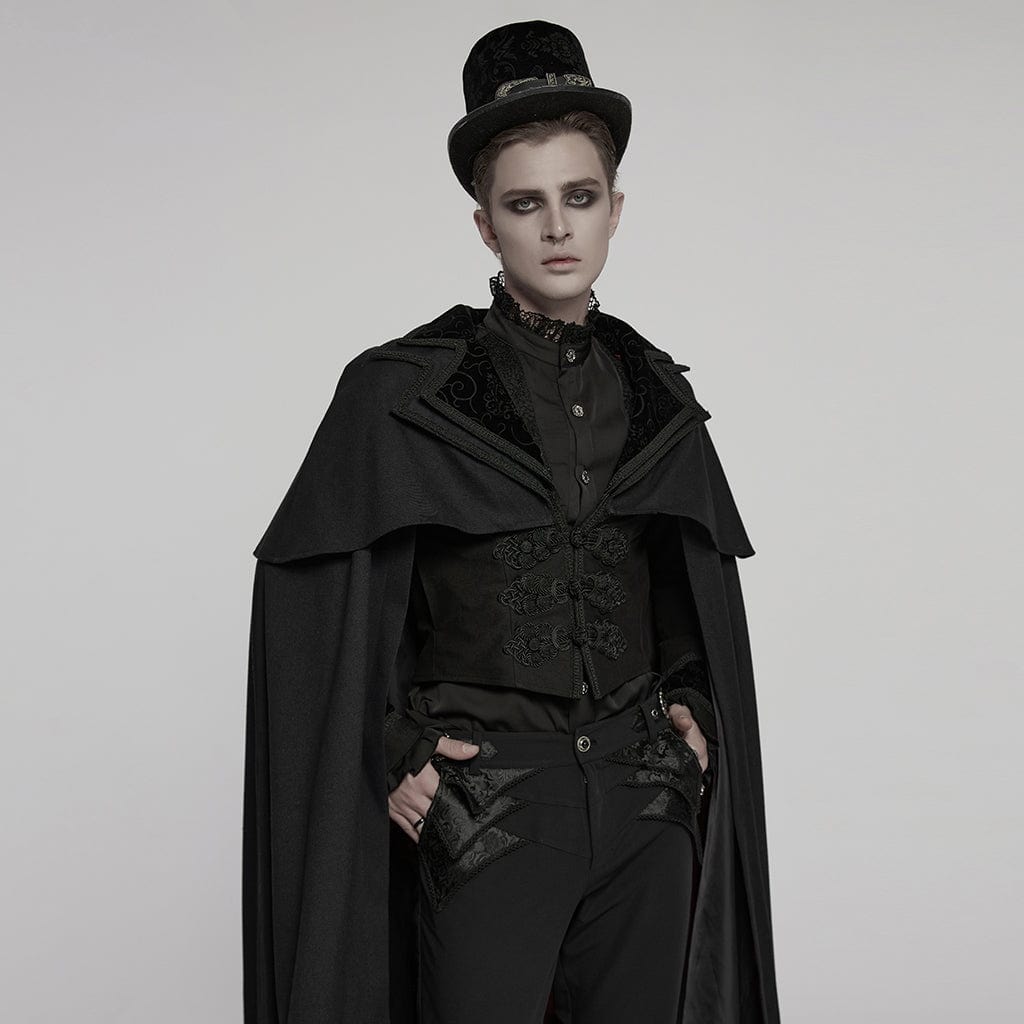 Men's Gothic Stand Collar Frog Witchy Coat – Punk Design