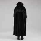 PUNK RAVE Men's Gothic Stand Collar Irregular Plush Splicing Cloak