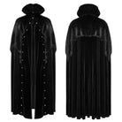 PUNK RAVE Men's Gothic Stand Collar Irregular Plush Splicing Cloak