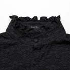 PUNK RAVE Men's Gothic Stand Collar Puff Sleeved Jacquard Shirt with Necktie