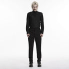 PUNK RAVE Men's Gothic Strapped Minimalist Pants
