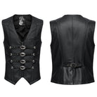 PUNK RAVE Men's Gothic Studs Buckle-up Waistcoat