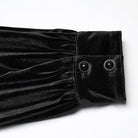 PUNK RAVE Men's Gothic Turn-down Collar Puff Sleeved Velvet Shirt Black