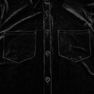 PUNK RAVE Men's Gothic Turn-down Collar Puff Sleeved Velvet Shirt Black