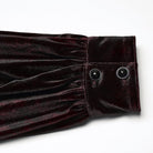 PUNK RAVE Men's Gothic Turn-down Collar Puff Sleeved Velvet Shirt Black-Red