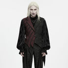 PUNK RAVE Men's Gothic Two‑Tone Lapel Jacquard Asymmetric Tailcoat Vest